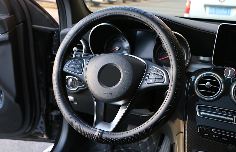 Leather Steering Wheel Cover