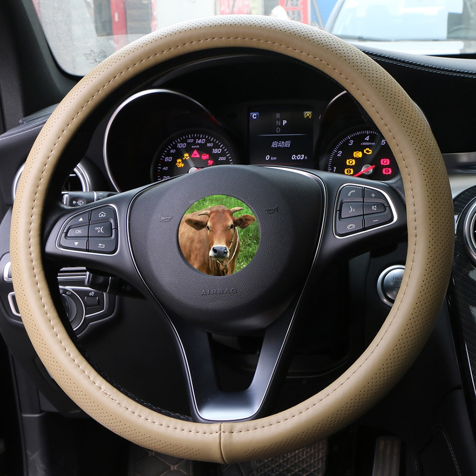 Leather Steering Wheel Cover